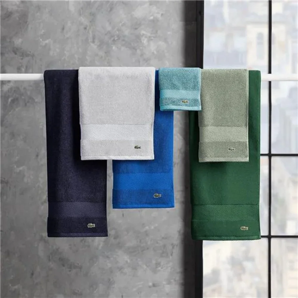 Lacoste Heritage Supima Cotton Bath Towel, Surf Blue, 30